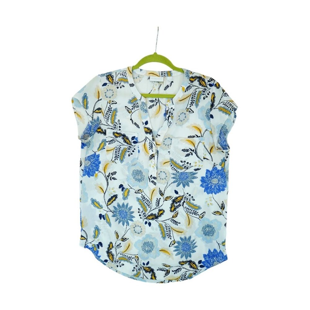 New York & Company‎ Womens Multi Blouse Size Medium M, Floral Print